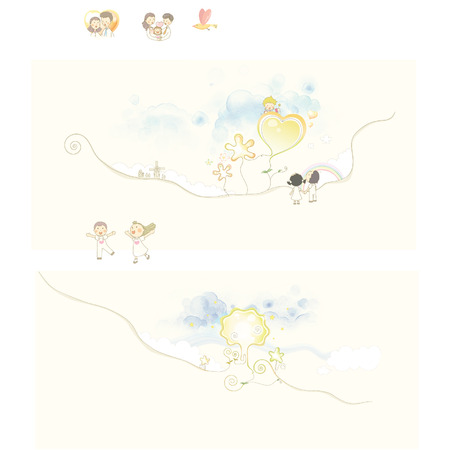 Line illustrationsのイラスト素材