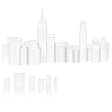 Building image (line illustration)のイラスト素材