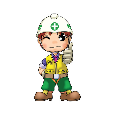 Characters construction signsのイラスト素材