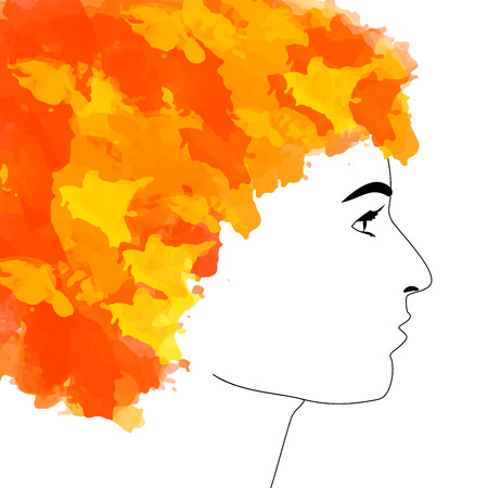 Vector girl winter image orangeのイラスト素材