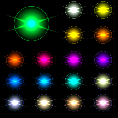 Set of Vector glowing special light effect starのイラスト素材