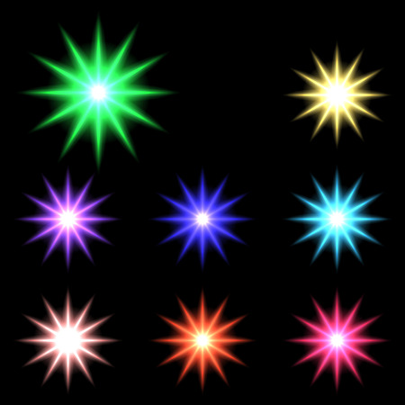 Set of Vector glowing light effect starsのイラスト素材