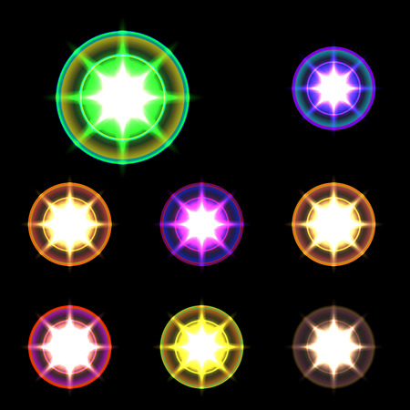 vector glowing lights, stars and sparklesのイラスト素材