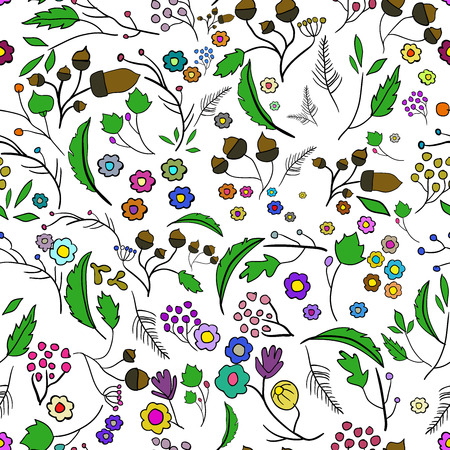 Seamless ecology pattern with leaves. のイラスト素材
