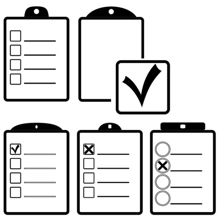 Clipboard or checklist icon on white background 