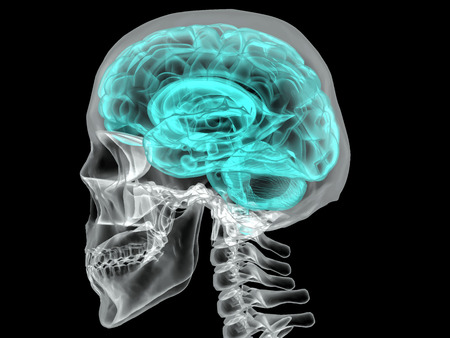 Concept of an Active Human Brain on a Dark Background のイラスト素材