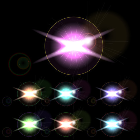 Set Light Effect Stars vector design image 2のイラスト素材