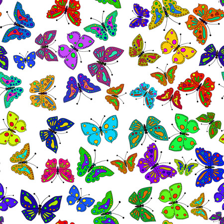 Seamless colorful butterfly pattern. Vector illustration 4のイラスト素材