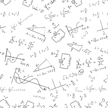 Maths seamless pattern Vector physics abstract whiteのイラスト素材