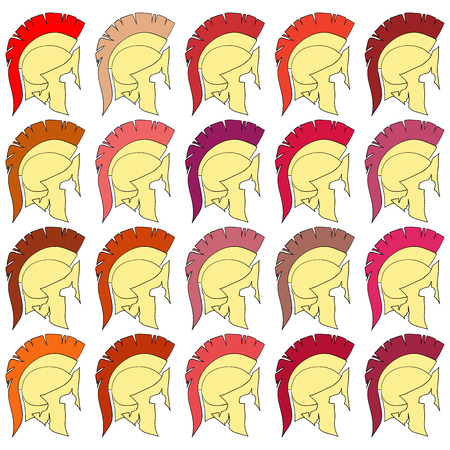 Greek, ancient helmet icon isolated on white background.のイラスト素材