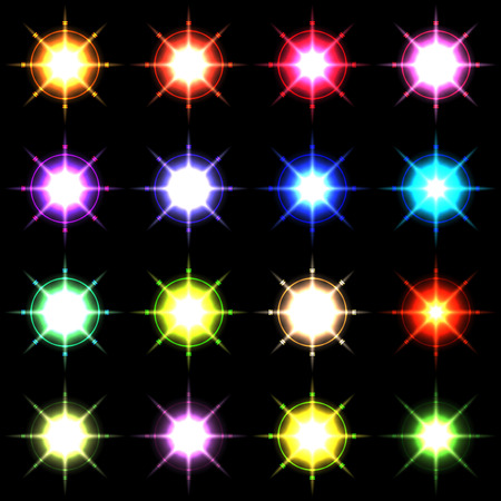 Element blue light with lens effect set. のイラスト素材