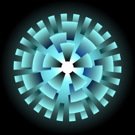 Abstract retro technology circle. Vector illustration. 2のイラスト素材