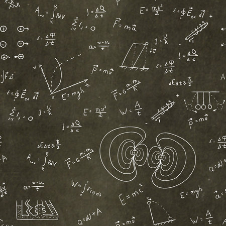 The multiplication table and children's drawings on a blackboard 1