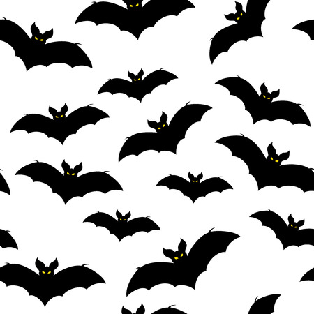 Black silhouettes of bats, vector image 3のイラスト素材