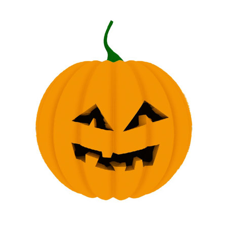 pumpkin with an evil expression on his face Vector 3のイラスト素材