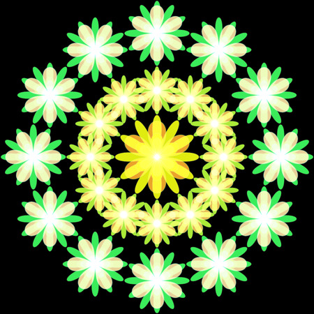 colorful abstract flower over blue background. vector illustration 1のイラスト素材