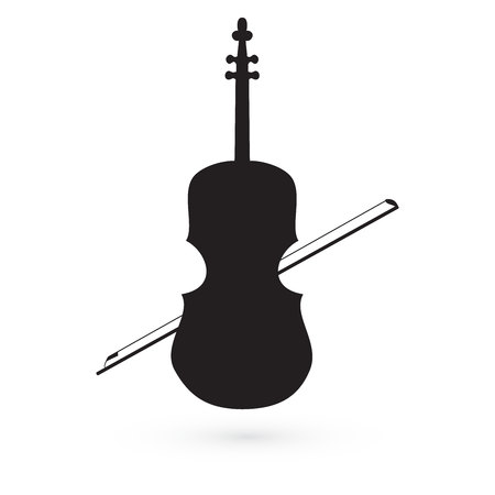 violin icon vector black image on withe backgroundのイラスト素材