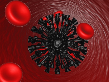 platlets on wound on red background 8の写真素材