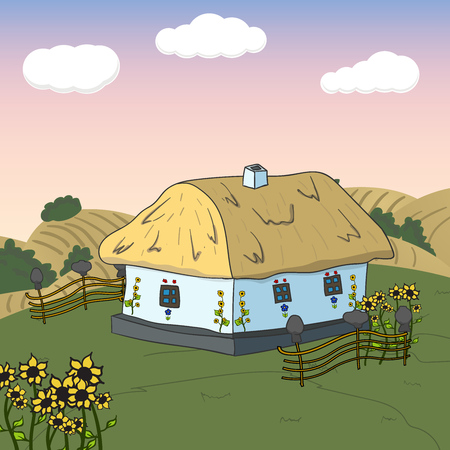 Home sweet home Card with cute houseのイラスト素材