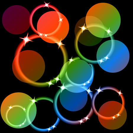 Coloured abstract background with circles and lights Vector 4のイラスト素材