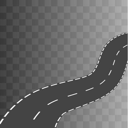 Curved road with white markings. Vector illustration 2のイラスト素材