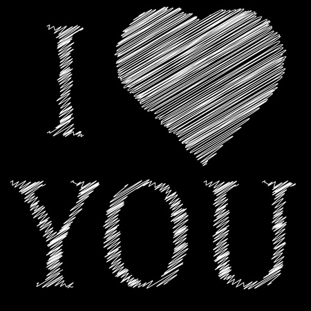 vector illustration, Love You Valentine's Day Greeting cardのイラスト素材