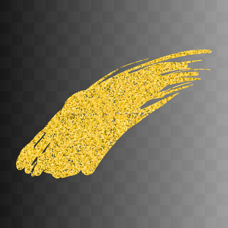 Vector gold paint smear stroke stain. Abstract gold glittering textured art illustration. Abstract gold glittering textured art illustration. On a transparent background 6のイラスト素材
