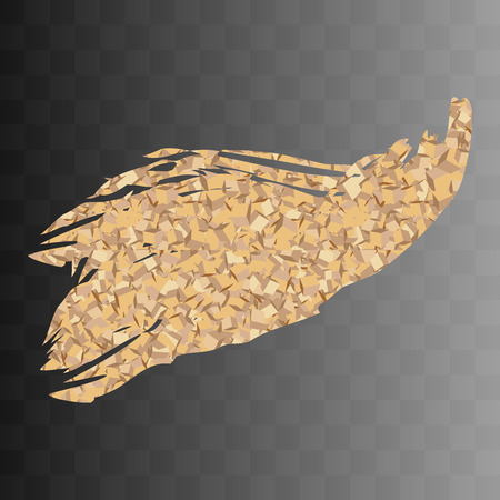 Vector gold paint smear stroke stain. Abstract gold glittering textured art illustration. Abstract gold glittering textured art illustration. 4のイラスト素材