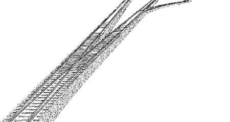 Vector Railroad track silhouettes. Railway tracks cartoon vector illustration. 1のイラスト素材