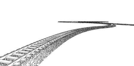 Vector Railroad track silhouettes. Railway tracks cartoon vector illustration. 9のイラスト素材