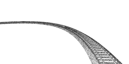 Vector Railroad track silhouettes. Railway tracks cartoon vector illustration. 1のイラスト素材