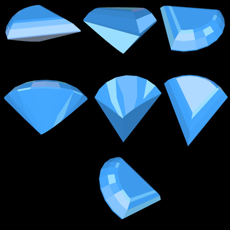 Vector set of diamond design elements - cutting samples 7のイラスト素材