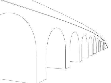 Vector illustration of isolated cartoon bridge on white background 3のイラスト素材