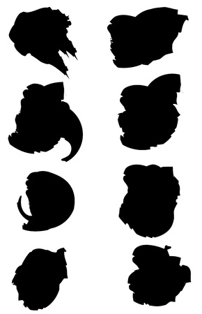Vector large set of 8 different grunge brush strokes. 1のイラスト素材