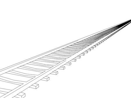 Vector image RAILWAY TRACK on white backgroundのイラスト素材