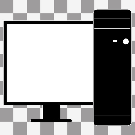 Vector Desktop Computer Icon on a transparent backgroundのイラスト素材