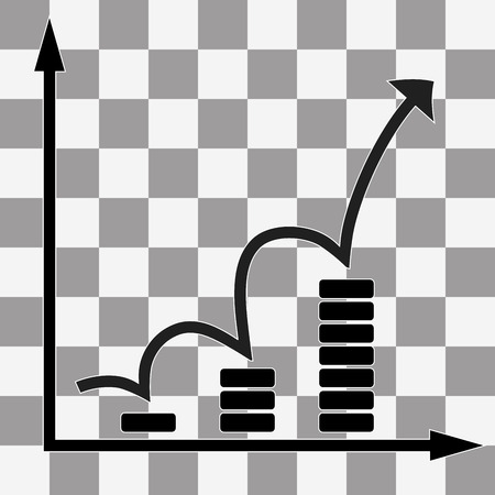 Vector growth graph icon on a transparent backgroundのイラスト素材