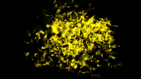 Golden vector explosion cloud on black backgroundのイラスト素材