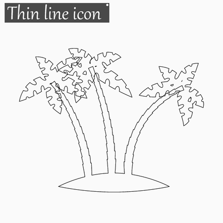 Tropical palm trees icon Vector Style Black thin lineのイラスト素材
