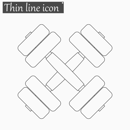 Heavy dumbbell icon Vector Style Black thin lineのイラスト素材