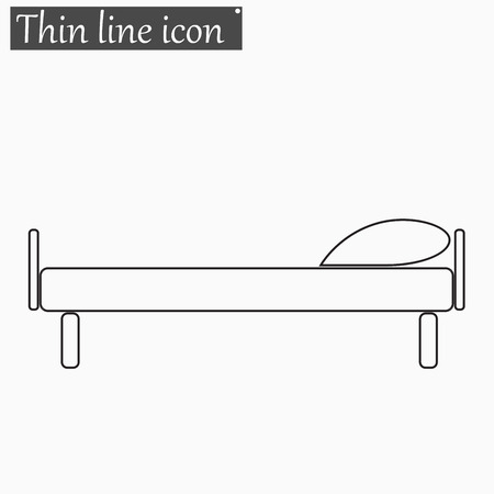 The bed icon Vector Style Black thin lineのイラスト素材