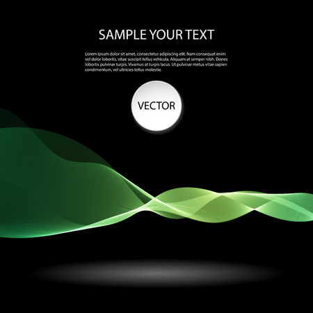 Vector Colorful abstract waves on black backgroundのイラスト素材