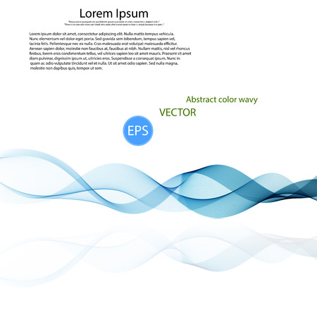 Abstract vector background, blue transparent waved lines for brochure, website, flyer design. Color smoke wave.のイラスト素材