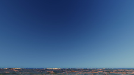 Beautiful blazing sunset landscape at blue sea 3D renderingの写真素材