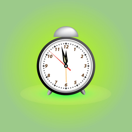 Alarm clock on green background Vector imageのイラスト素材