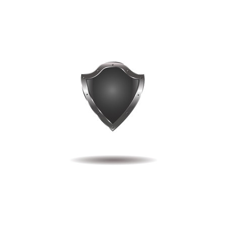 Vector Empty metal shield on whiteのイラスト素材