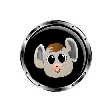Vector image mouse rocket portholeのイラスト素材