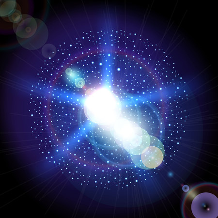 Blue holiday burst Abstract magic light background Vector.のイラスト素材
