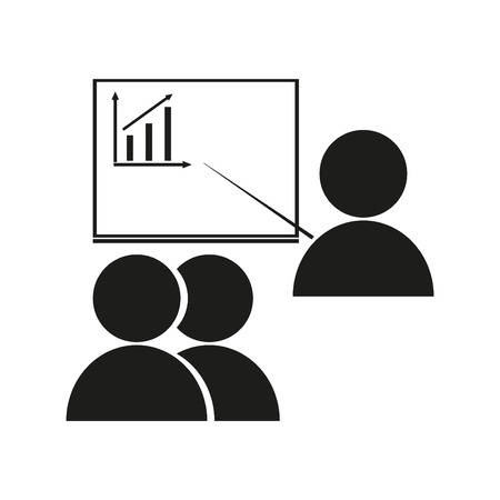 Office workers at meeting sign illustration.のイラスト素材