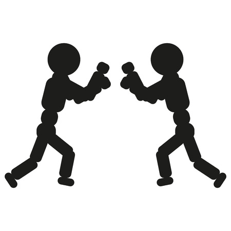 Boxing man sign illustration. Vector. Black icon on white backgroundのイラスト素材